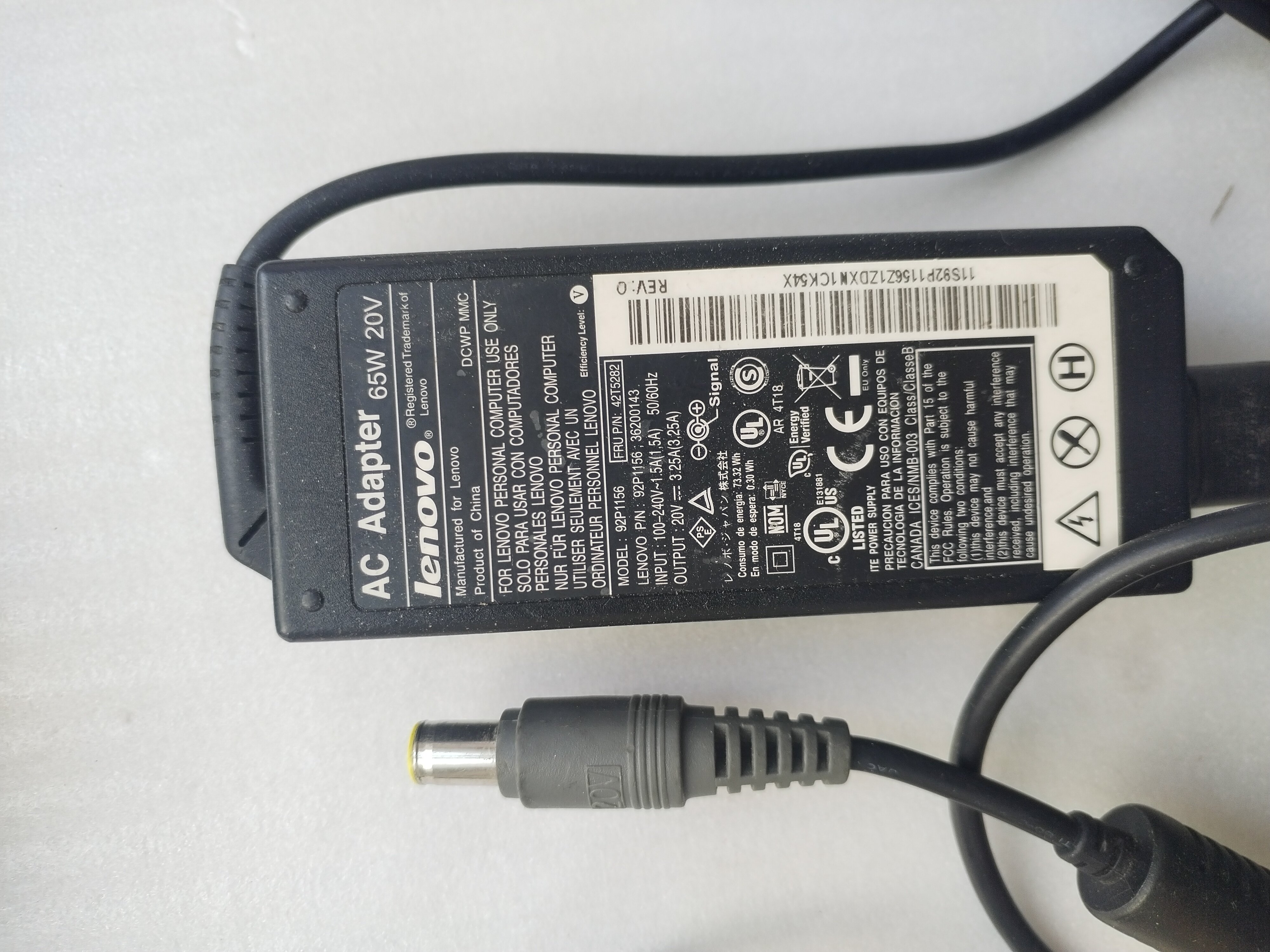 联想Thinkpad电脑原装65W电源适配器大圆口笔记本充电器20V 3.25A