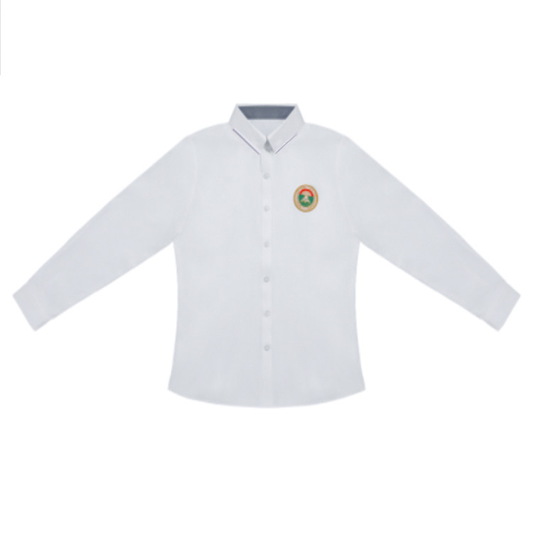 江门广雅校服礼服长袖白色衬衫女童春秋白衬衣初中高中小学生校服