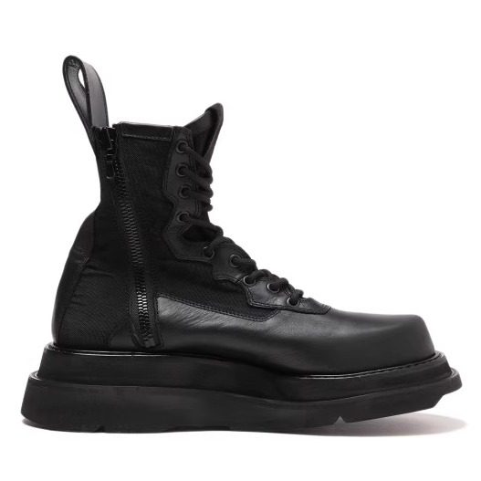 厚底增高靴机车男士马丁靴男潮百搭韩版时尚皮鞋中帮短靴皮靴情侣