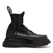 厚底增高靴机车男士 中帮短靴皮靴情侣 皮鞋 马丁靴男潮百搭韩版 时尚