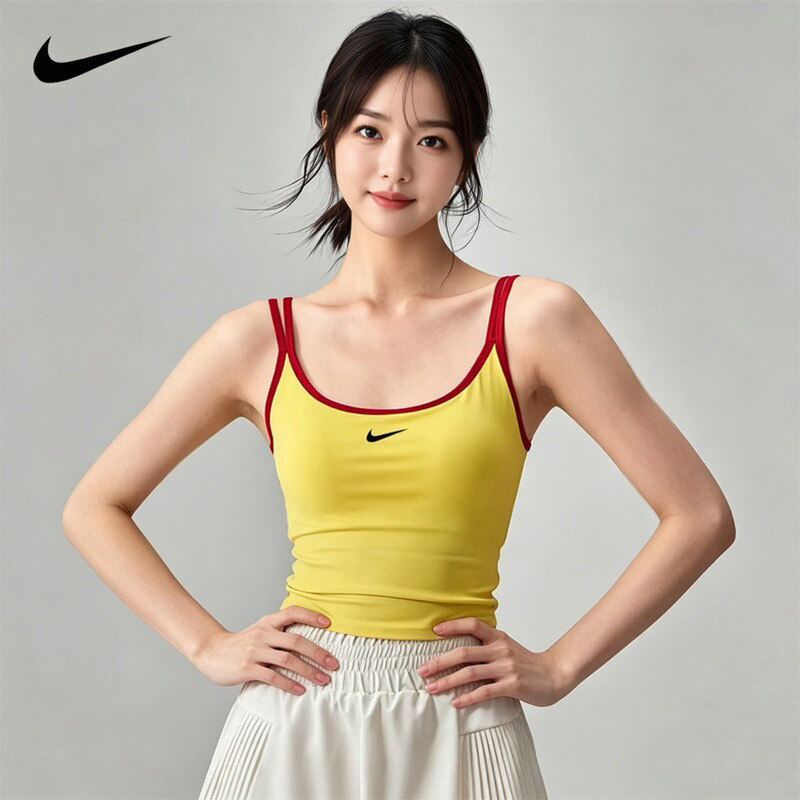 NIKE耐克运动内衣女防震带胸垫透气弹力修身显瘦跑步训练健身背心