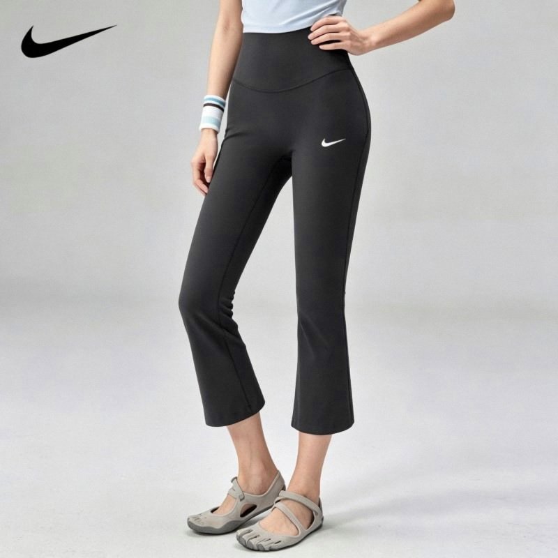 耐克NIKE微喇七分瑜伽裤女高腰显瘦速干跑步跳操健身训练运动中裤