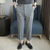 春夏小直筒西裤9分裤男青年简约休闲ZK536-P65卡其（98），男装西裤，电商A159