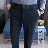 冬款羊毛毛呢西裤 半松紧腰 修身 黑色K8087-P95北辰风(148),男装西裤,电商A159,电商基地 冬款羊毛毛呢西裤 半松紧腰 修身 黑色K8087-P95北辰风(148),男装西裤,电商A159,电商基地