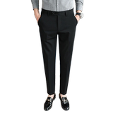 秋冬韩版修身西裤小脚休闲裤刺绣青年K976-1-P65深灰（98），男装西裤，电商A159