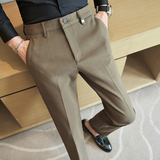 冬款毛呢西裤修身休闲裤磨毛保暖深灰K8076-P65北辰风(98），男装休闲裤，电商A159