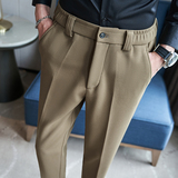 松紧腰冬款毛呢休闲西裤宽松磨毛黑色K8071-P65北辰风(98），男装西裤，电商A159