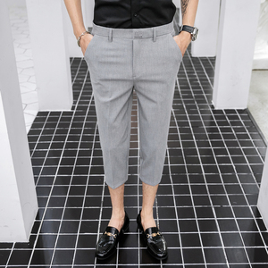 春夏韩版修身7分裤 浅灰K115-P48(78)，男装休闲裤，电商A159