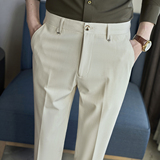 春夏小直筒西裤9分裤男青年简约休闲ZK536-P65卡其（98），男装西裤，电商A159