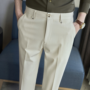 春夏小直筒西裤9分裤男 青年简约休闲 ZK536-P65卡其（98），男装西裤，电商A159