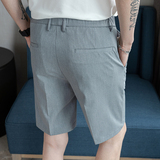小直筒西裤短裤后腰松紧弹力5分裤男浅灰K2285-P50（88），男装西裤，电商A159