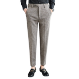 冬款羊毛毛呢长裤磨毛休闲裤保暖男青年黑色K8034-P65（特批），男装棉衣，电商A159