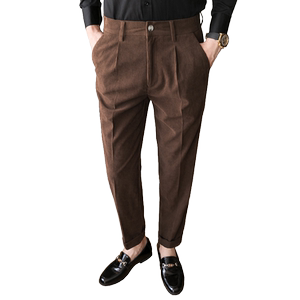 秋冬韩版灯芯绒男裤 青年休闲裤 咖啡K8001-P55（88）图片