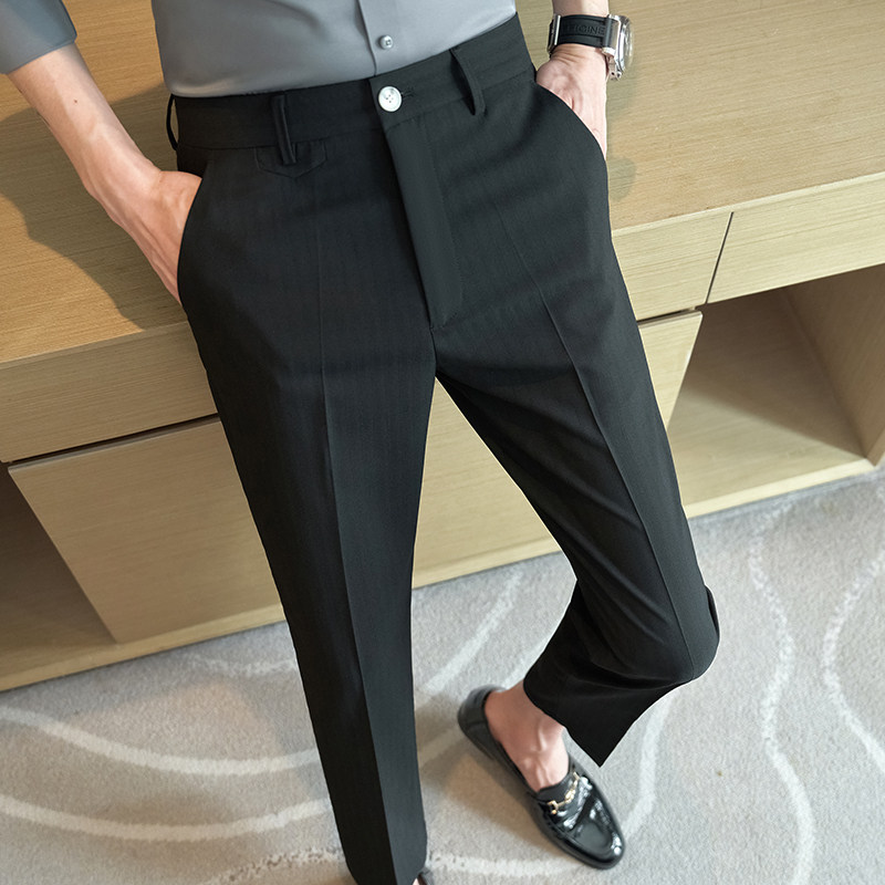 春夏修身西裤9分裤休闲裤青年黑色K799-P60北辰风（98），男装西裤，电商A159