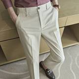 春夏小直筒西裤长裤男青年简约休闲ZK9061-P75黑色（108），男装西裤，电商A159