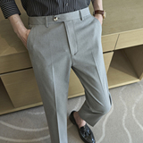 春夏小直筒西裤9分裤男青年简约休闲ZK533-P65浅灰（98），男装西裤，电商A159