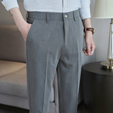 春夏小直筒西裤9分裤男青年简约休闲ZK538-P60灰色（98），男装西裤，电商A159