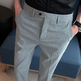夏季薄款条纹修身男裤小脚9分休闲裤K780-P60浅灰（控价98），商品下架区，电商A159