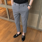 春夏韩版修身9分休闲裤青年男裤潮K725-P50杏色（88），男装休闲裤，电商A159