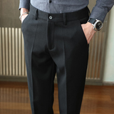 冬款毛呢西裤修身休闲裤磨毛保暖墨绿K8073-P65柏悦风(98），男装西裤，电商A159