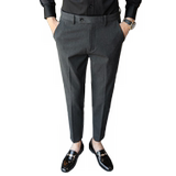 K976-1-P65深灰秋冬韩版修身休闲裤简约纯色西裤基地（98)，男装西裤，电商A159