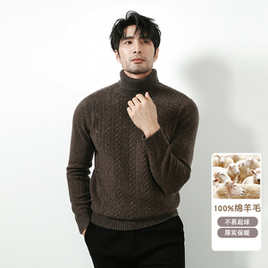 2025秋冬套头可翻高领绵羊毛保暖毛衣 中灰Y8803-P185（258）图片