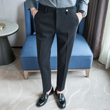 冬款毛呢西裤修身休闲裤磨毛保暖黑色K8076-P65北辰风(98），男装休闲裤，电商A159