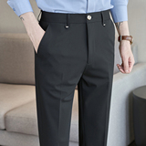 春夏小直筒西裤9分裤男青年简约休闲ZK536-P65卡其（98），男装西裤，电商A159