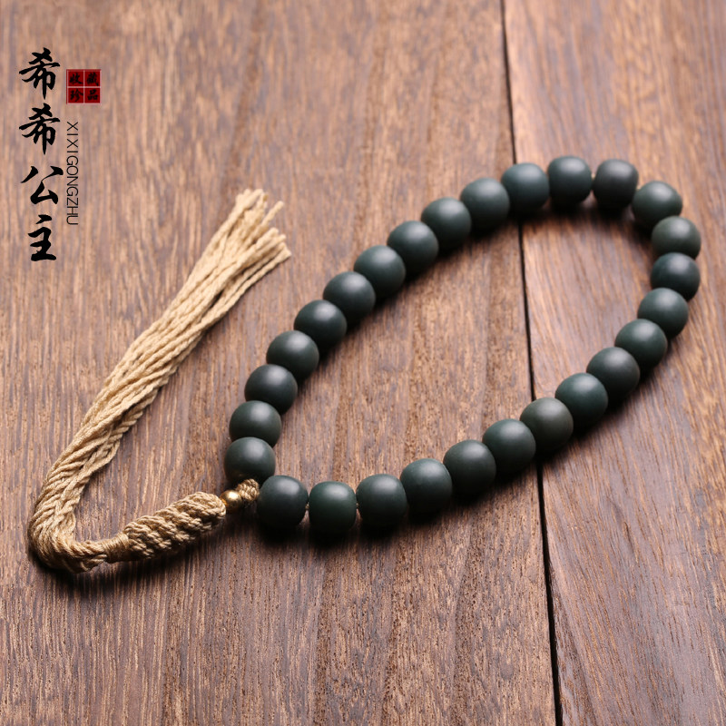 【原创】天然原生态帝王绿菩提根手串手持佛珠手链男女文玩把玩