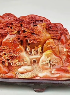 奇石风景摆件商务礼品贵人之路大摆件鸿运当头客厅风水摆件开业