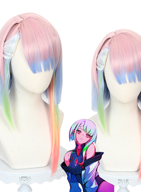 嗨coser赛博朋克边缘行者 跑手 露西cos 丽贝卡 lucy cosplay假发