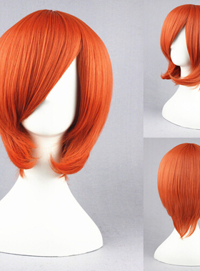 嗨coser 音无结弦 神乐 娜美 橘红色 万用短发 cos假发002C