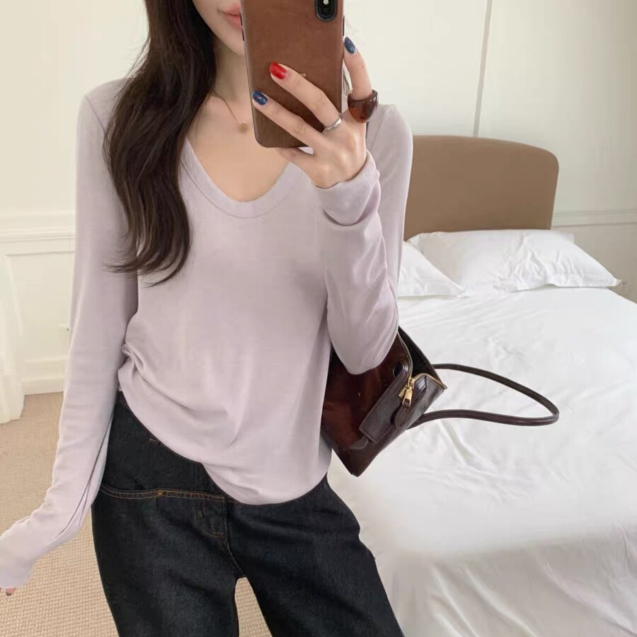 长袖韩版莱赛尔羊毛女图片