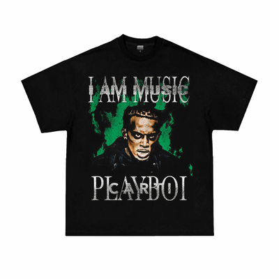 美式复古人物印花重磅纯棉T恤