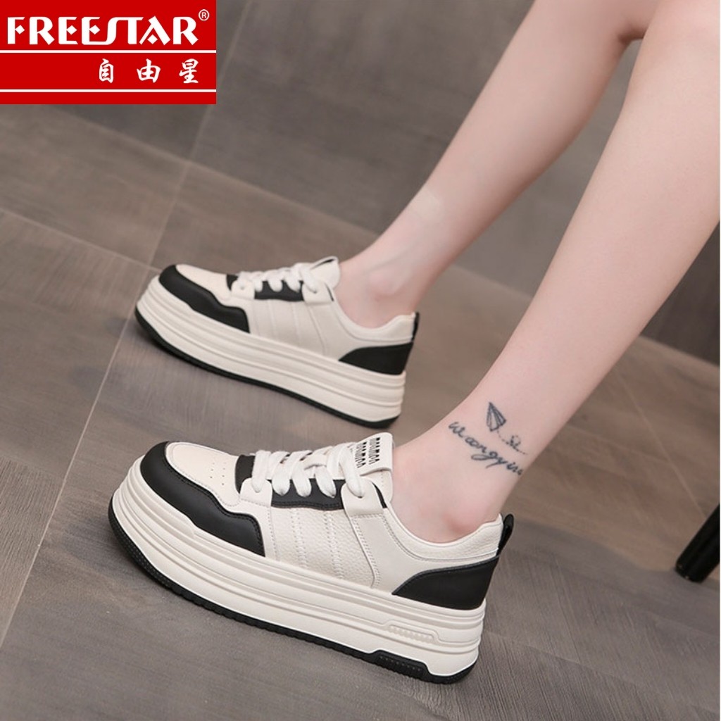 自由星女鞋2025秋季新款韩版潮流ins厚底百搭休闲鞋增高板鞋女款