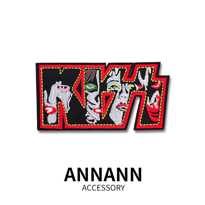 KISS人像个性创意刺绣布贴衣服背包牛仔装饰绣花贴破洞补丁贴手缝