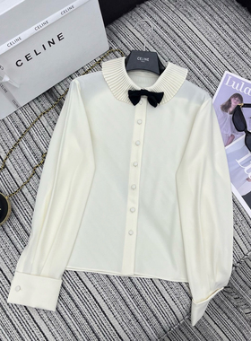 IIDOKI 2025早春新款女装白色长袖衬衫宽松休闲百搭上衣衬衣