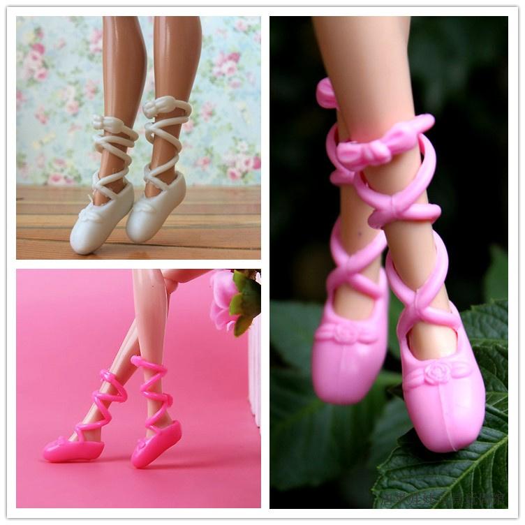 非关节唐果娃娃白色粉色芭蕾舞鞋