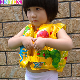 美国INTEX小孩子学习游泳圈浮力马甲儿童救生衣 男女宝宝充气背心