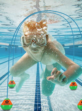 夏季儿童游泳馆训练水下穿越拱门潜水培训泳池玩具水底闭气钻圈