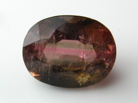 送国检证书 双色 西瓜碧玺裸石 戒指面 吊坠彩色宝石