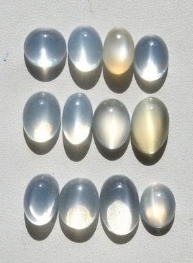 猫眼纯净透明月光石裸石戒指吊坠