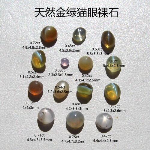 天然裸石金绿猫眼亚历山大石