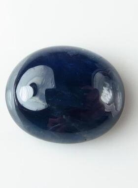 送证书5.74克拉蓝宝石裸石椭圆形蛋面戒指吊坠12X10