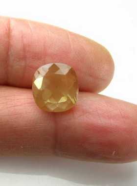 送证书5.845克拉肥正方中性长石裸石戒面戒指吊坠两用款大师切工