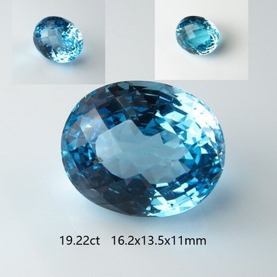 天然蓝黄玉托帕石纯净鲜艳火彩好