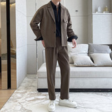 2024毛呢小西装套装外套男宽松高级感痞帅休闲西服A202TZ202P190，男装西服套装，星座1311（原A202）