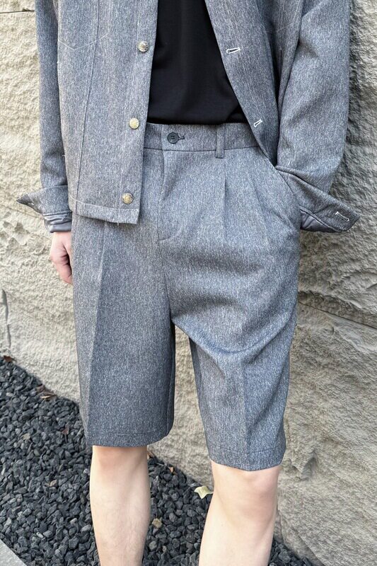 2025夏季男士新款轻奢高级感短裤灰色宽松五分短裤A202DK156P50,男装牛仔裤,星座1311（原A202）
