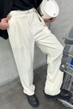 2025春夏新款男休闲裤腰带设计西裤宽松小直筒西装裤A202K2291P65，男装西服套装，星座1311（原A202）