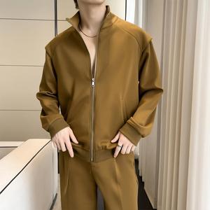 2025春季新款男立领痞帅重磅宽松长袖拉链卫衣外套潮A202WY318P75